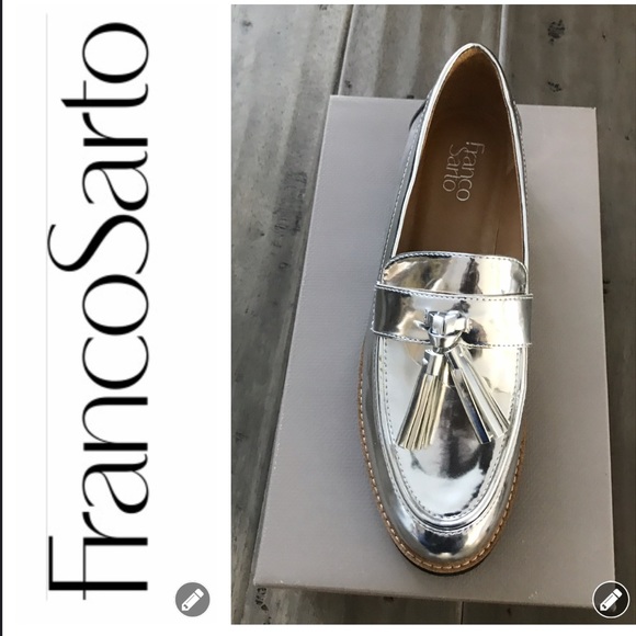 franco sarto carolynn loafers silver